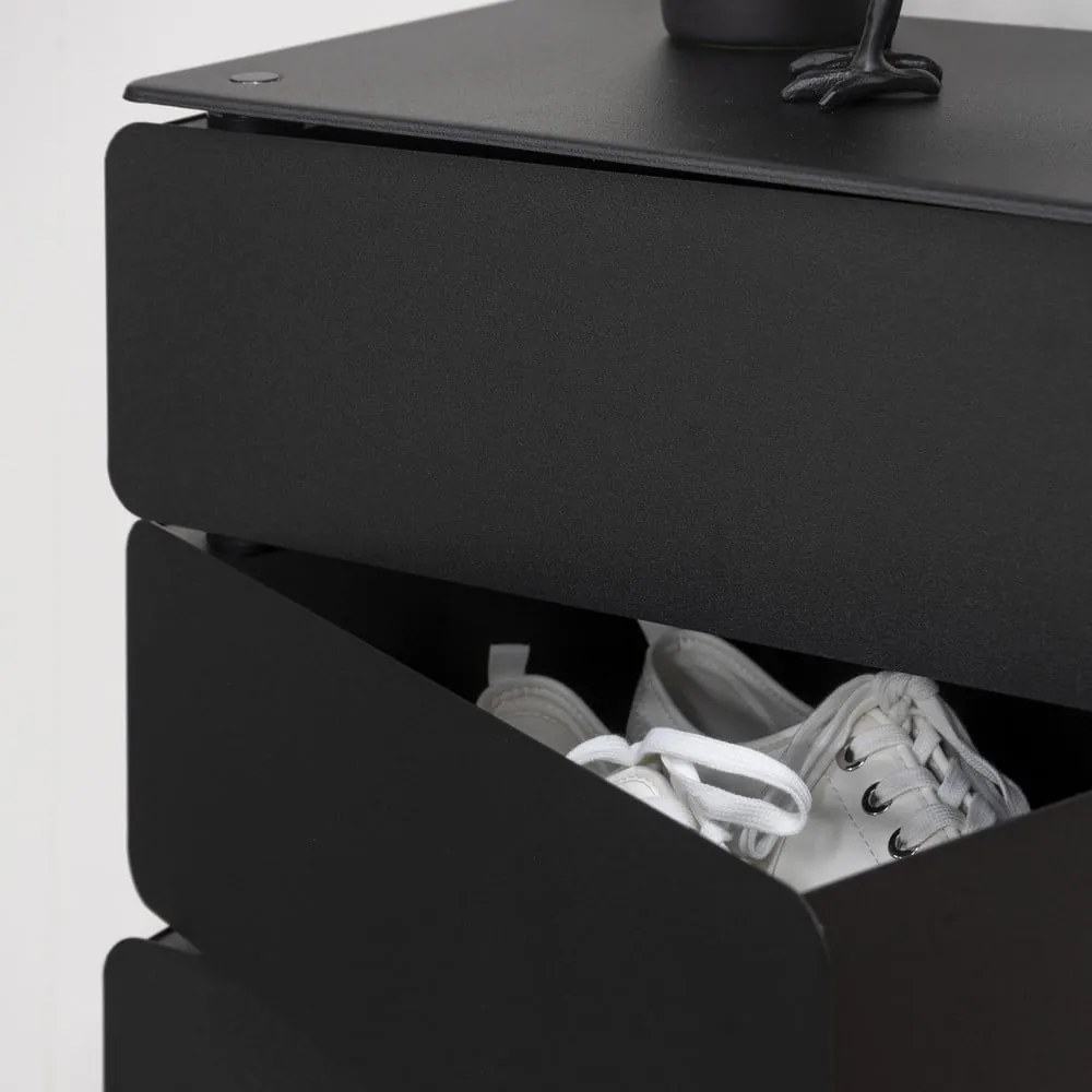 Cassettiera nera in metallo 37x99x26 cm Joey – Spinder Design