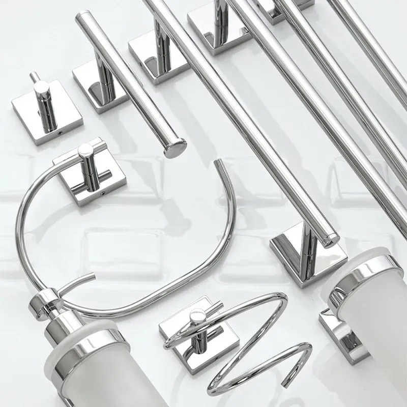 Porta asciugamani con 2 braccia a snodo in acciaio cromo serie Easy