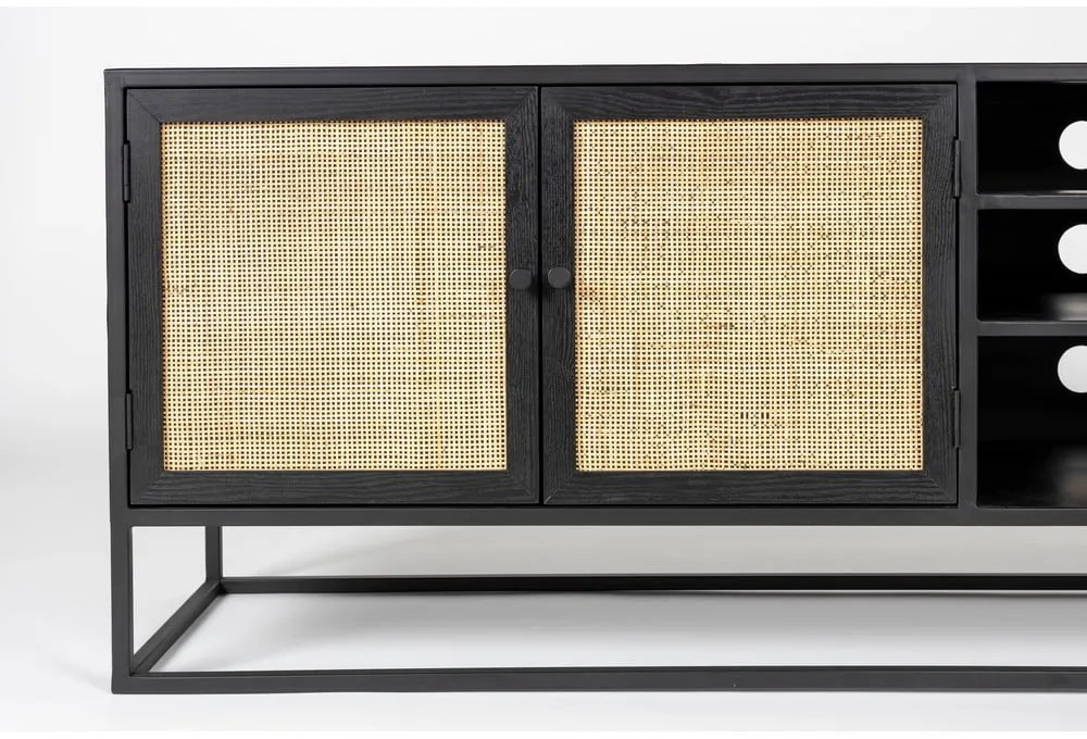 Tavolo TV in rattan nero 38x55 cm Guuji - White Label
