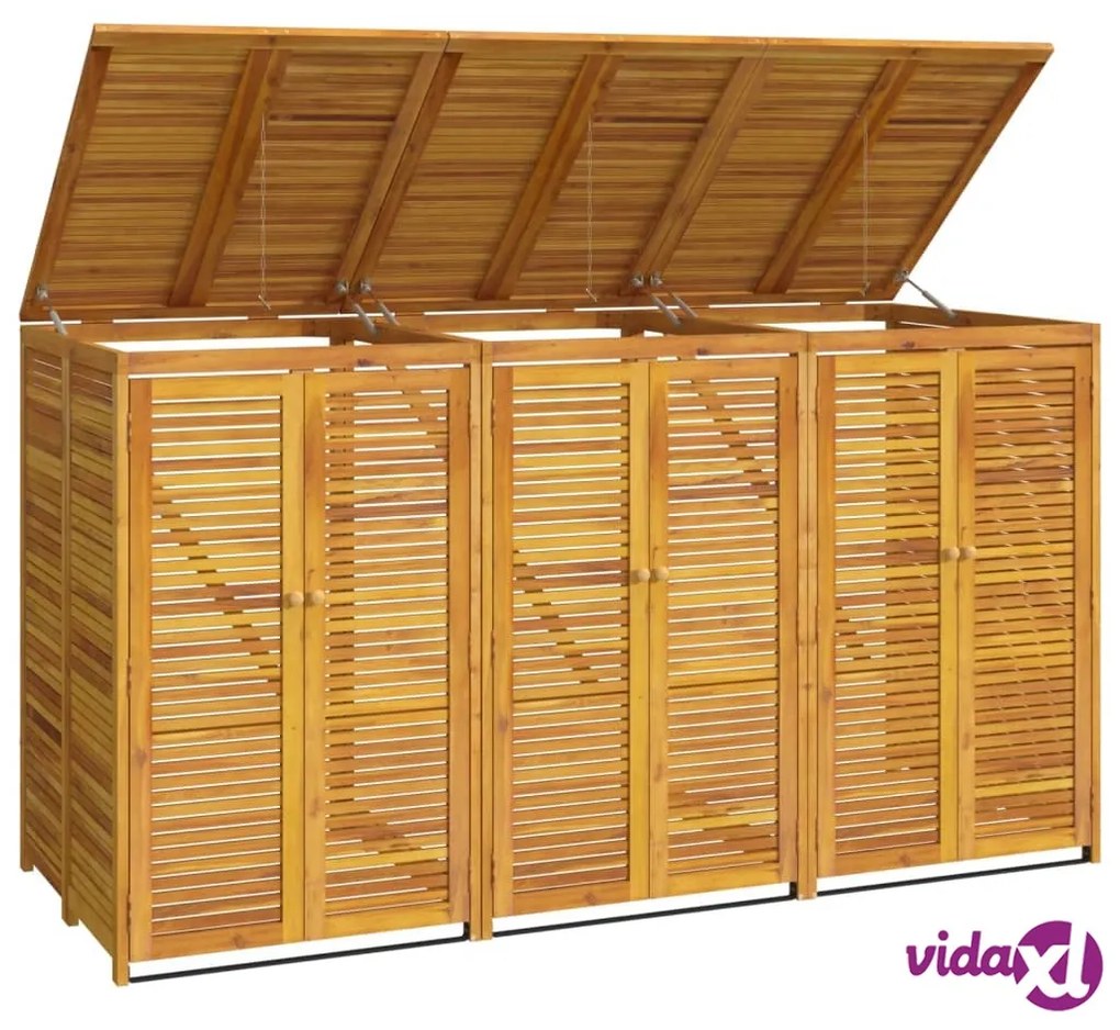 vidaXL Copribidone Triplo 210x89x117 cm in Legno Massello di Acacia