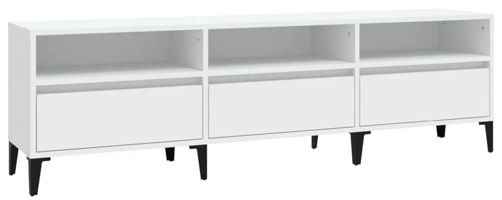 Mobile porta tv bianco 150x30x44,5 cm in legno multistrato