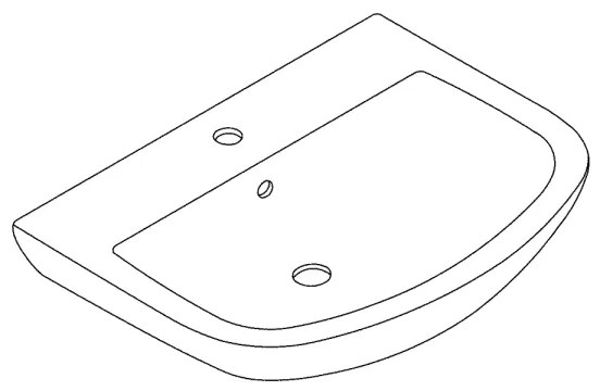 GROHE 39420000 - Lavabo sospeso EURO CERAMIC 646 × 468 mm ceramica/bianca