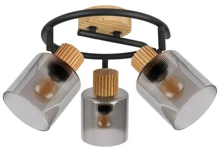 Brilagi - Faretto HYGGE 3xE14/15W/230V legno/fumé