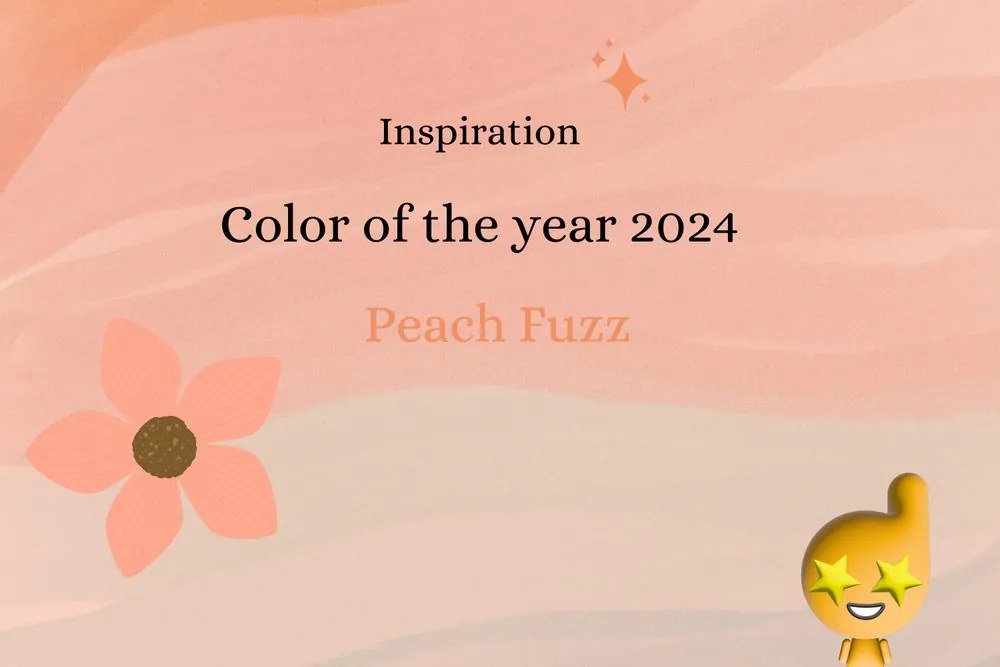 Carta da parati – Foglie delicate in tonalità Peach Fuzz