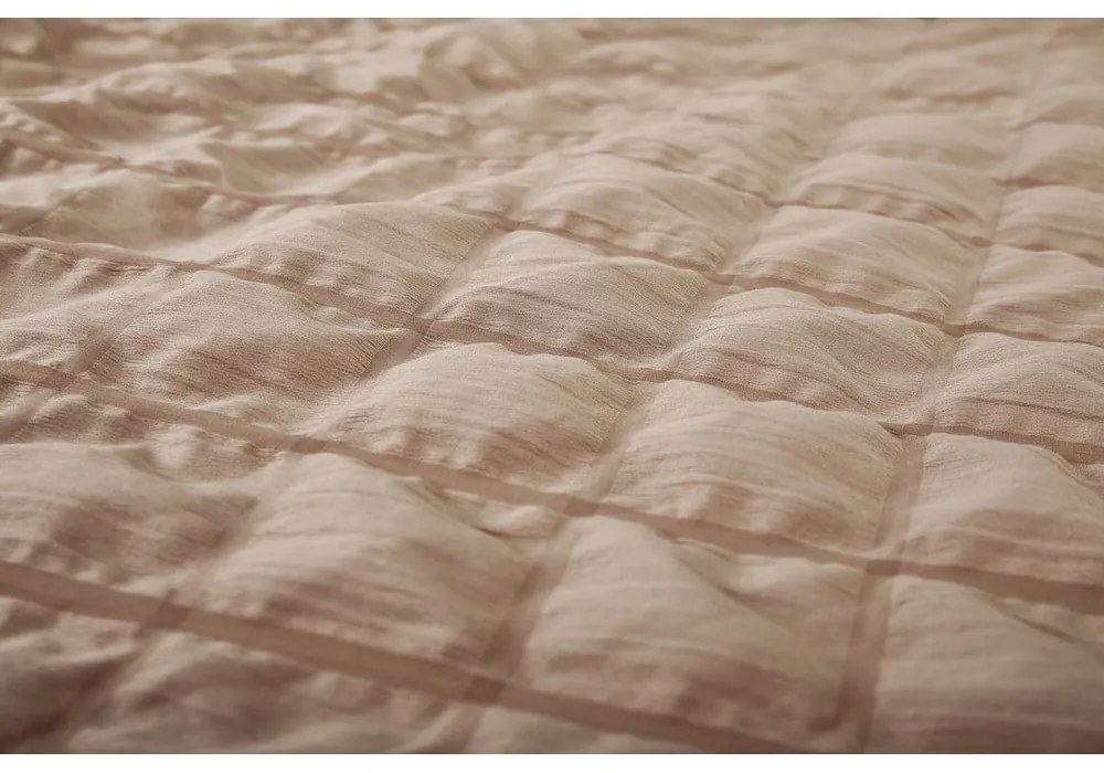 Biancheria da letto marrone in crêpe per letto singolo 140x200 cm Naomi – My House