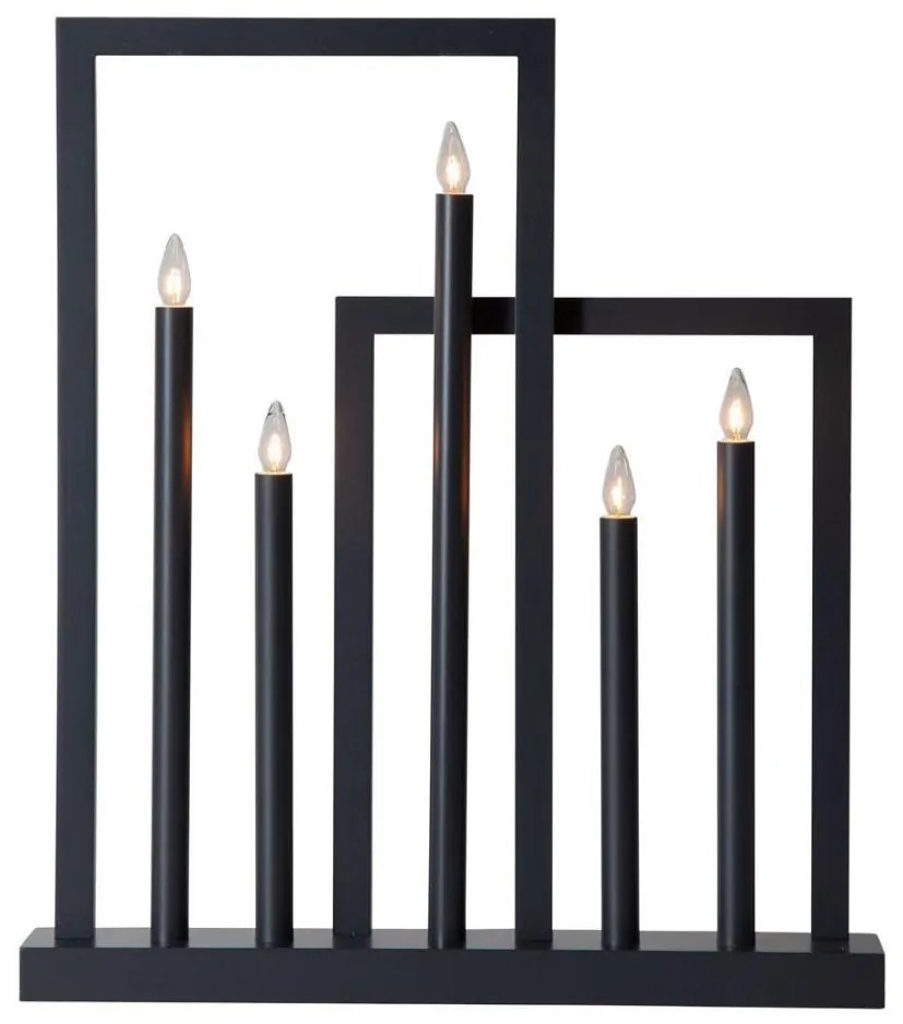 Eglo 410952 - Candeliere natalizio FRAME 5xE10/3W/230V nero