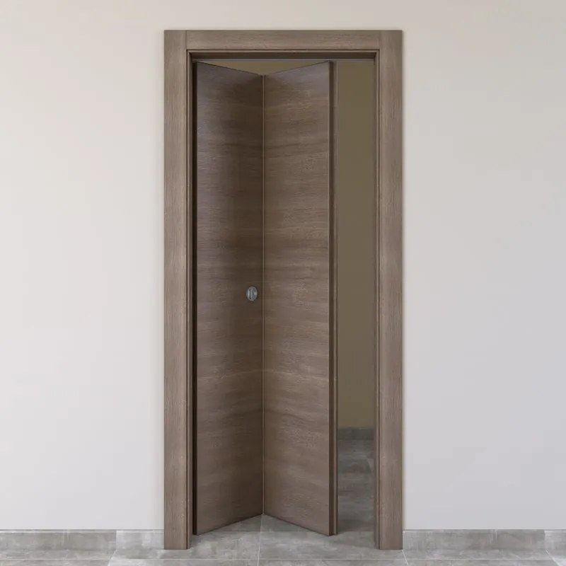 Porta tamburata pieghevole a libro simmetrica Stylish grigio L 70 x H 210 cm sinistra