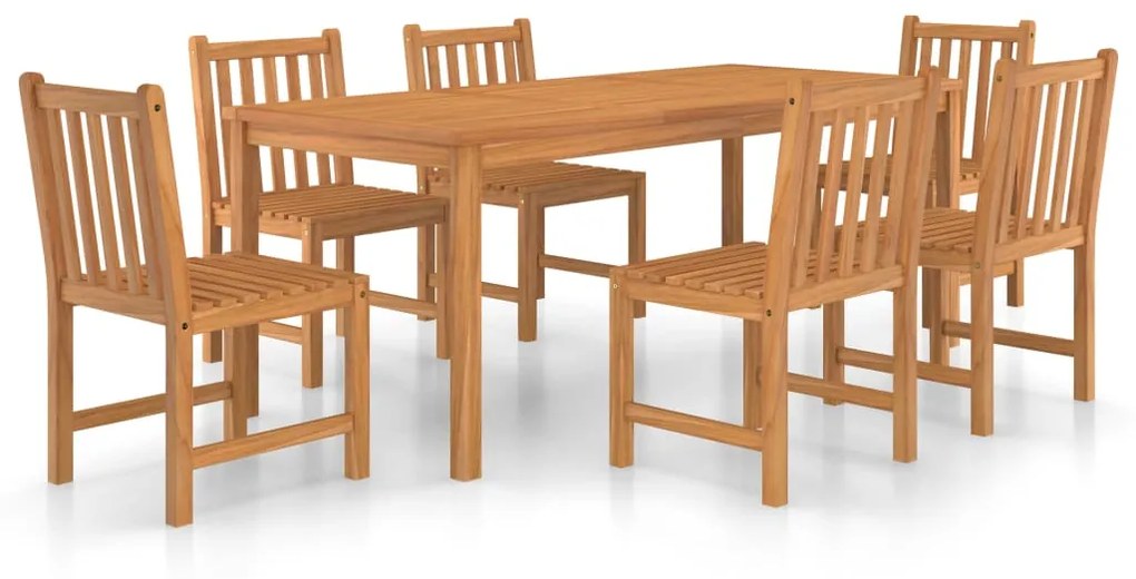 Set da pranzo per esterni 7 pz in legno massello di teak