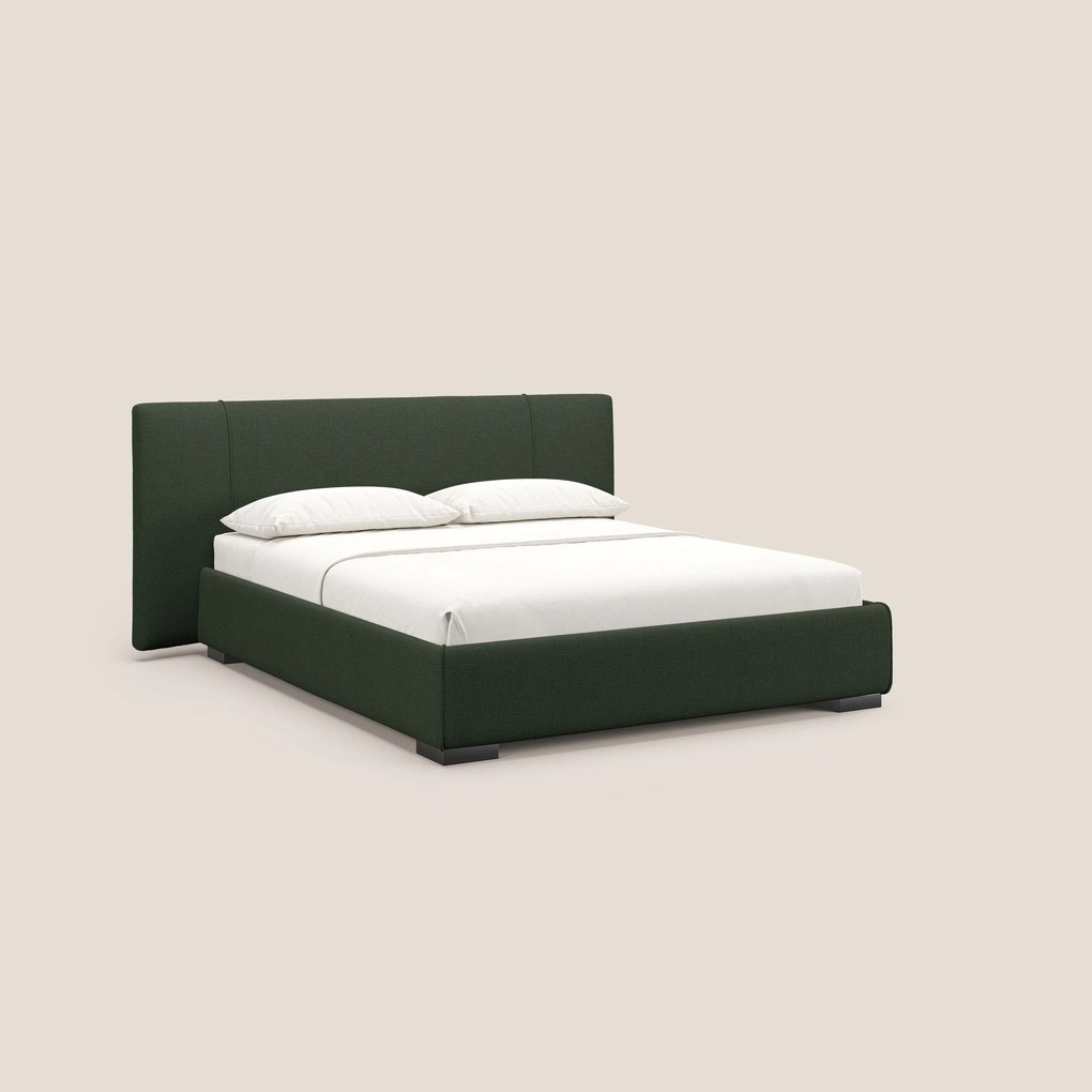 Omero letto imbottito contenitore sfoderabile in tessuto fiammato impermeabile T14 verde
