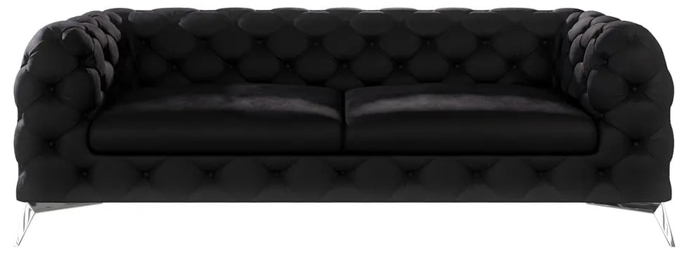 Divano nero con rivestimento in velluto 225 cm Chelsea – Ropez