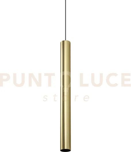 Look round sospensione 1 luce attacco gu10 d.6x70cm ottone