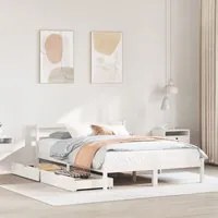 Letto senza Materasso Bianco 140x200 cm Legno Massello di Pino 3301541