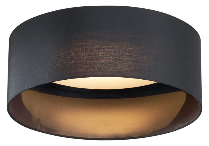 Plafoniera moderna nera trasparente 40cm incl. LED dimmerabile a 3 livelli - Sue