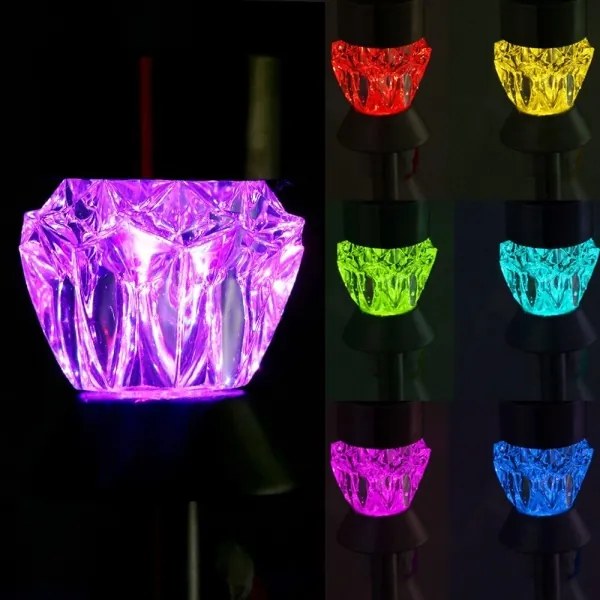 Lampada LED solare CRYSTAL 2xLED-RGB/0,02W/1xAAA cromo opaco