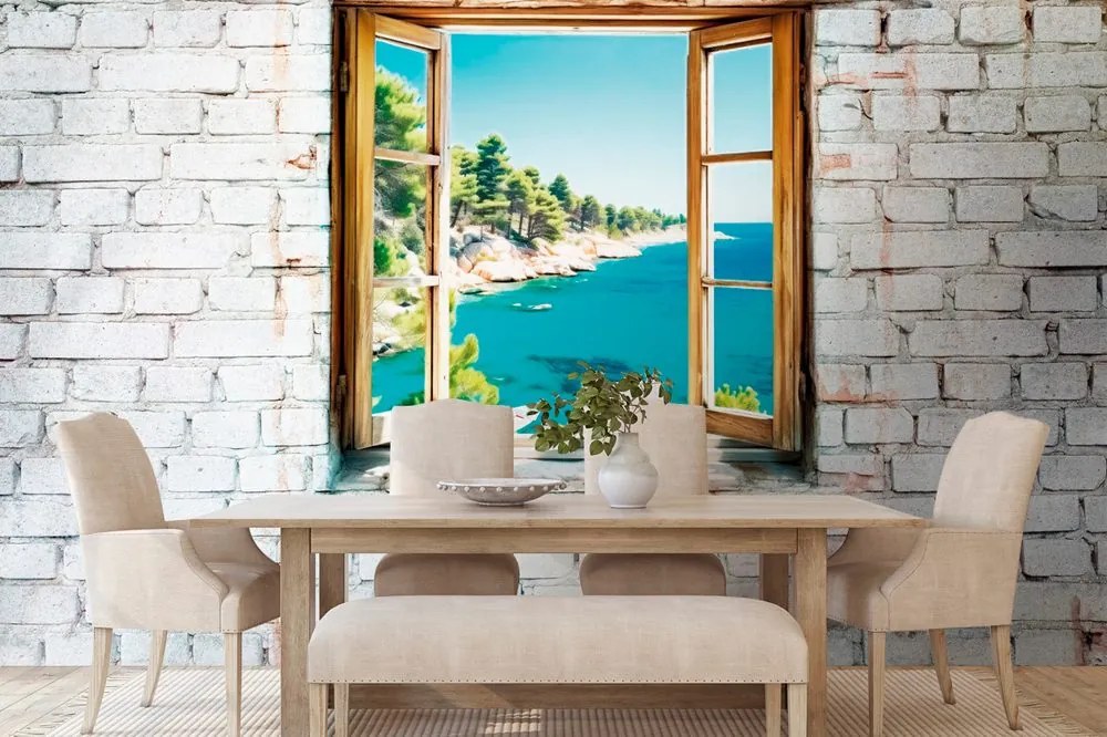 Carta da parati – Vista su paesaggio da sogno in grigio