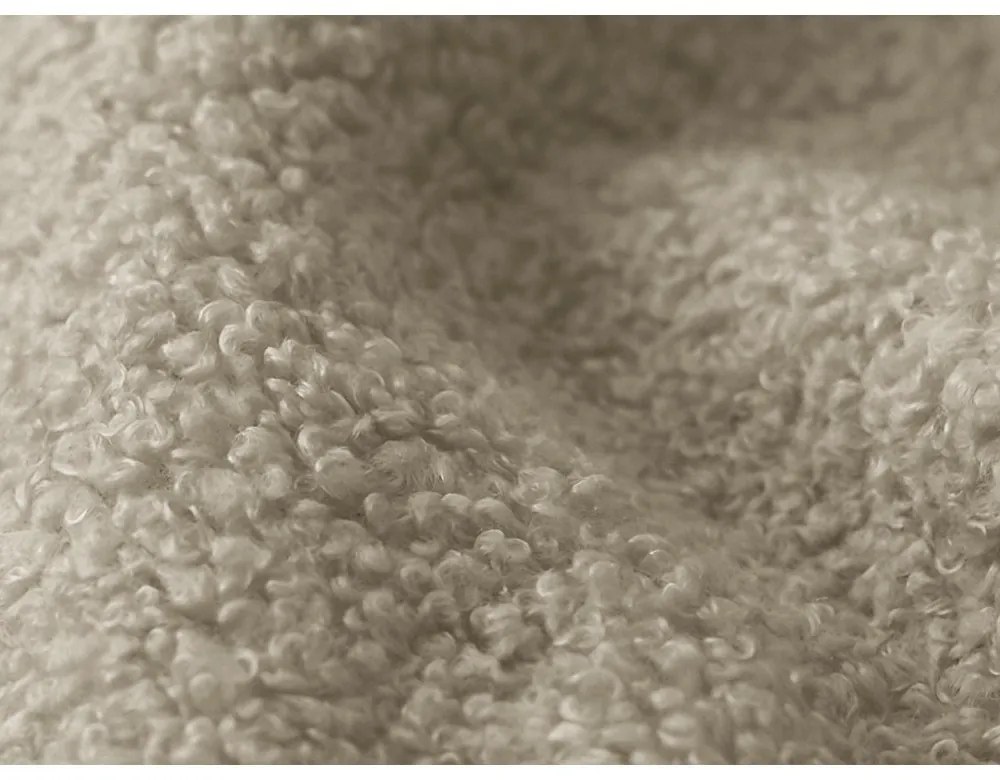 Divano angolare marrone chiaro allungabile/con contenitore (con penisola a sinistra/con chaise lounge) con rivestimento in bouclé Pele – Makamii