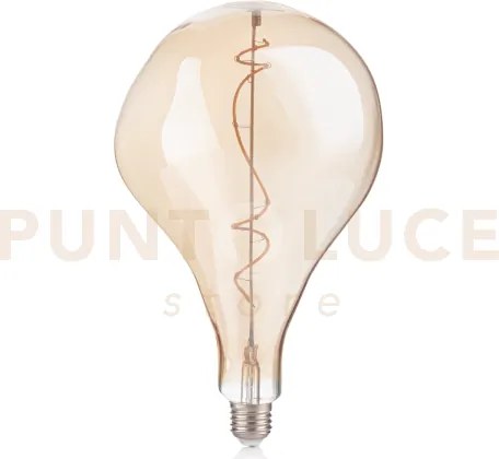 Lampadina attacco e27 in vetro carsh ambra 4 w 320 lm 2200 k d.16cm