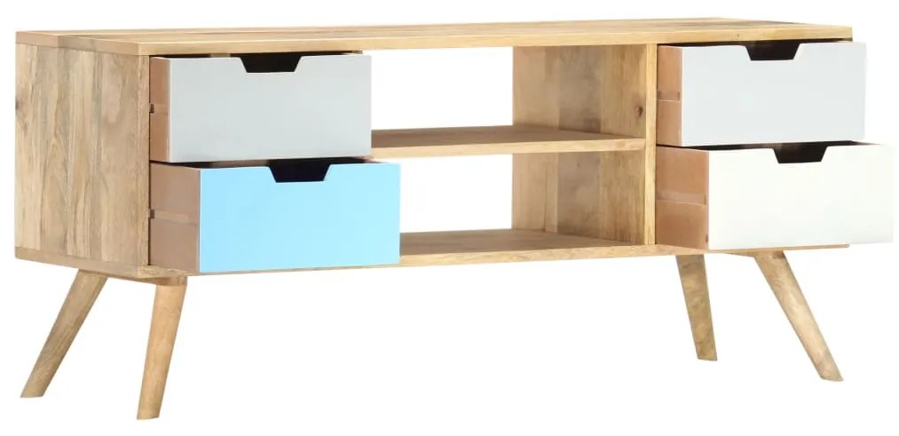 Mobile porta tv 110x35x48 cm legno massello di mango