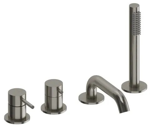Rubinetto per vasca getto laminare cristallino Loop nichel spazzolato SANYCCES
