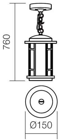 Redo 9956 - Lampadario da esterno a catena BRISTOL 1xE27/42W/230V IP23