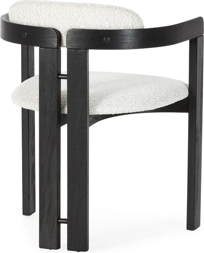 Set di sedie da pranzo bianca/nera in imbottito con braccioli 2 pz Eiden – MOME