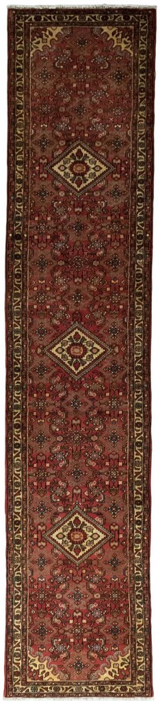 Hamedan Tappeto 80 x 380 Rosso (Iran) Annodato A Mano