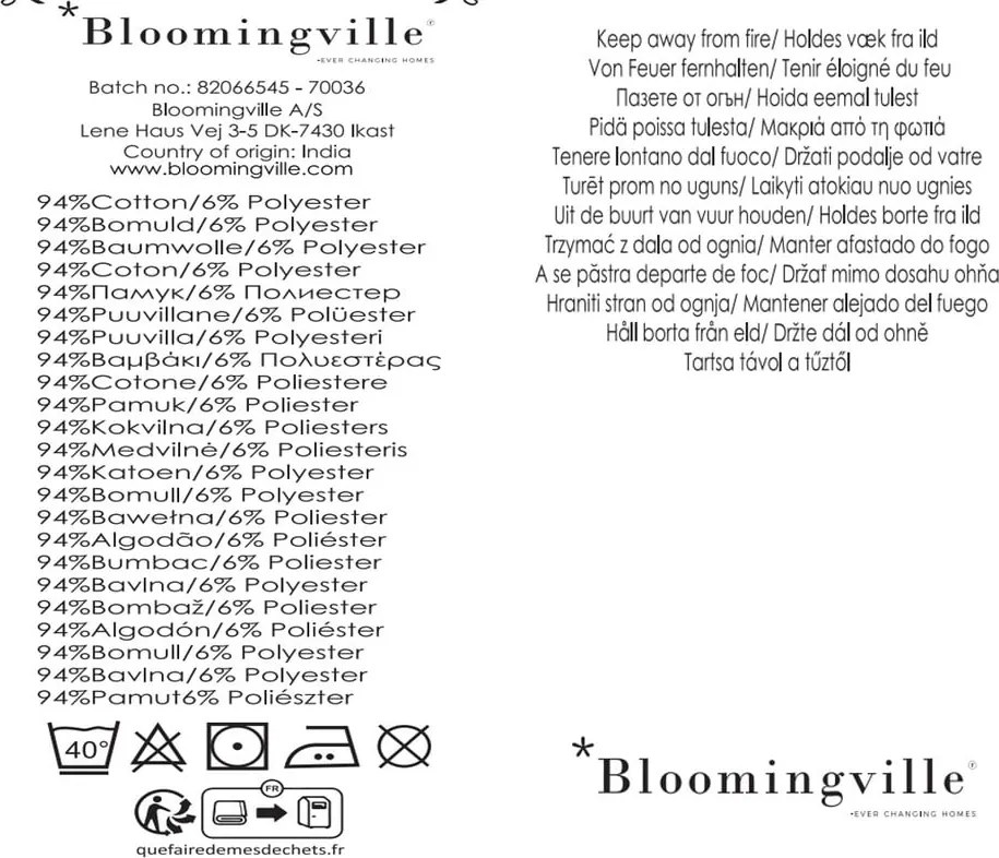 Coperta rossa e beige in misto cotone 130x160 cm Cang – Bloomingville