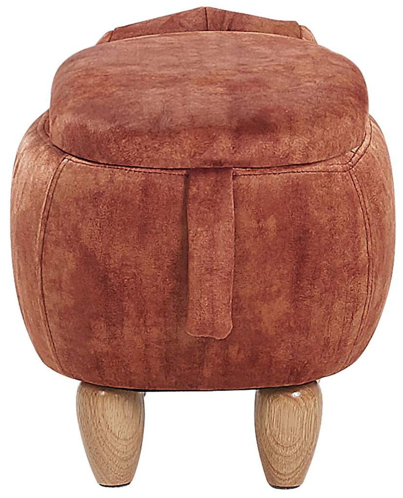 Pouf animaletto in velluto marrone DOGGY Beliani
