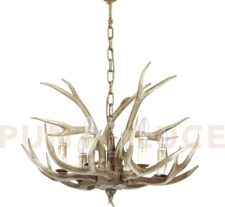 Chalet lampadario a sospensione artigianle in resina e legno decoro...