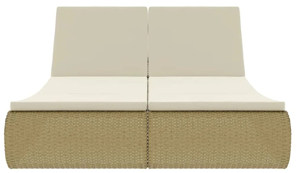 Lettino prendisole in polyrattan beige