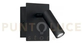 Applique a parete led dickens orientabile nera 2,2w 220lm 3000k 11x...