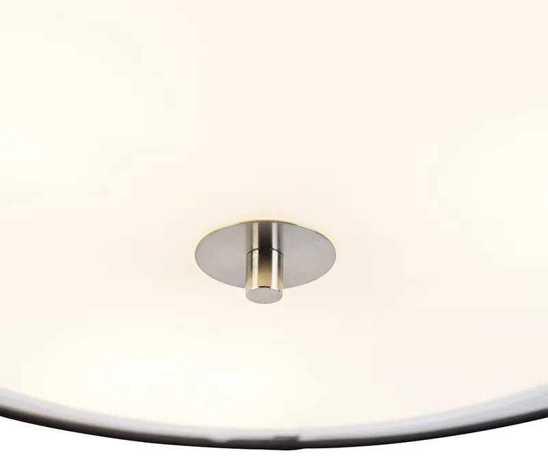 Plafoniera moderna nera con bianco 50 cm 3 luci - Drum Duo