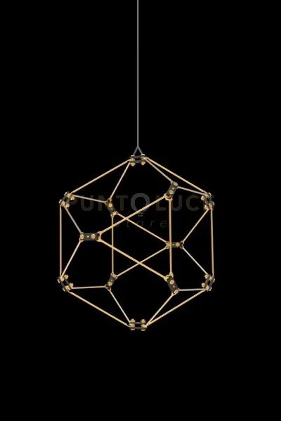 Lampada a sospensione singola lucciola, ottone, led 3000k 4,8w, d.2...
