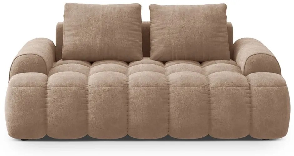 Divano marrone chiaro con rivestimento in velluto 175 cm Linz – Cosmopolitan Design