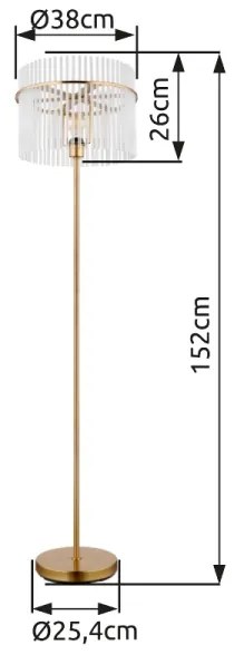 Globo 15698SM - Lampada con piedistallo GORLEY 1xE27/60W/230V oro