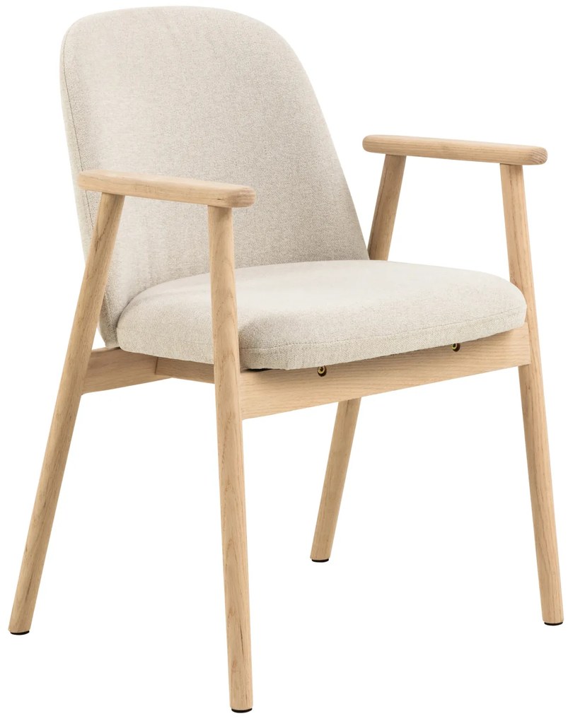 RODERIC Beige (tessuto Apia 453)/telaio in rovere oliato - SEDIA IN LEGNO CINIGLIA PER SALA DA PRANZO CUCINA RETRO