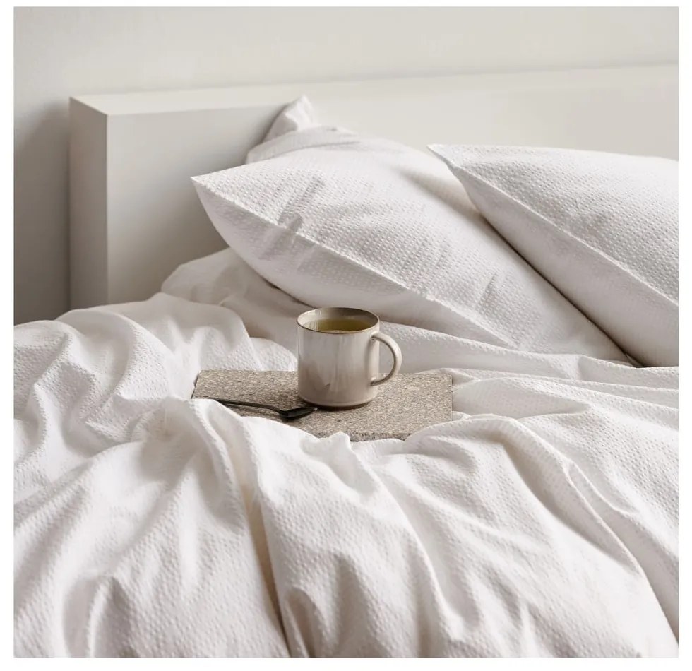 Biancheria da letto bianca in cotone biologico 200x140 cm Wave Optical - Södahl