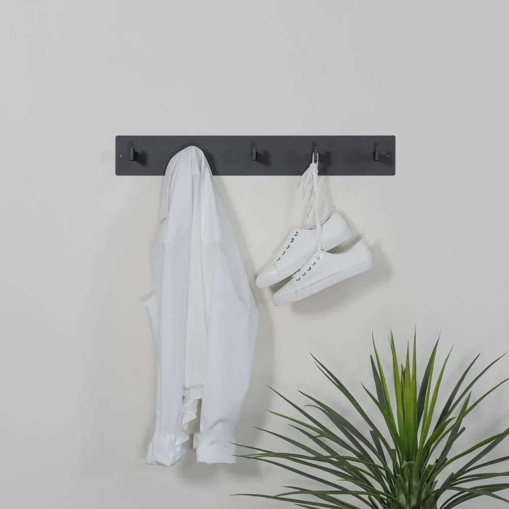 Attaccapanni da parete nero in metallo 70 cm Leatherman – Spinder Design