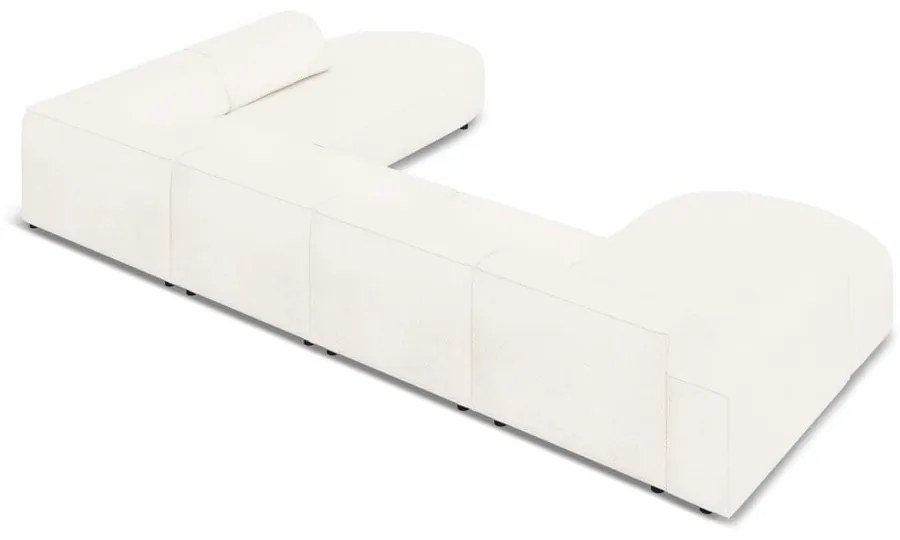 Divano angolare beige in tessuto bouclé (angolo destro) Jodie - Micadoni Home