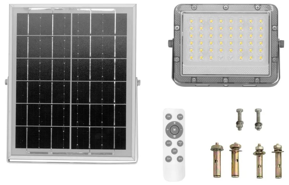 Faro Solare LED Lumileds 50W, 5.000k Dimmerabile Aut. 10h IP65 Colore Bianco Freddo 5.000K