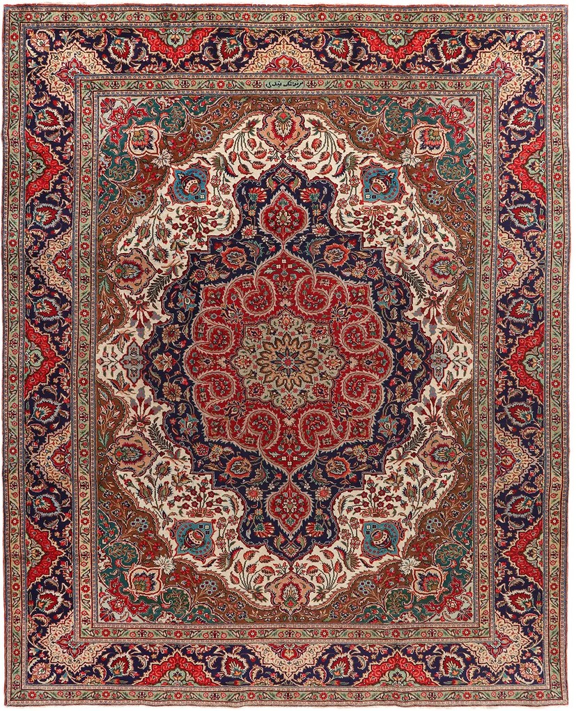 Tabriz Tappeto 380 x 300 (Iran) Annodato A Mano