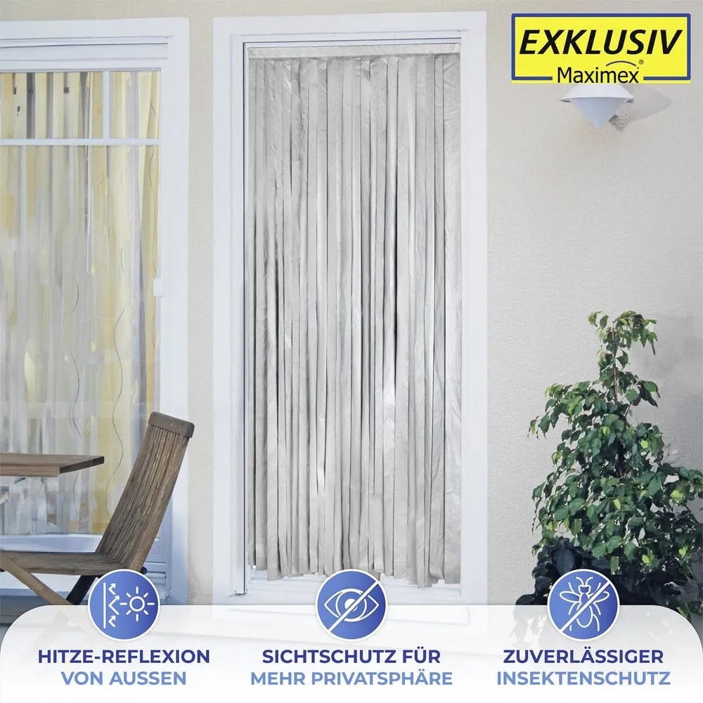 Tenda termica per porte in nero-argento 90x200 cm - Maximex