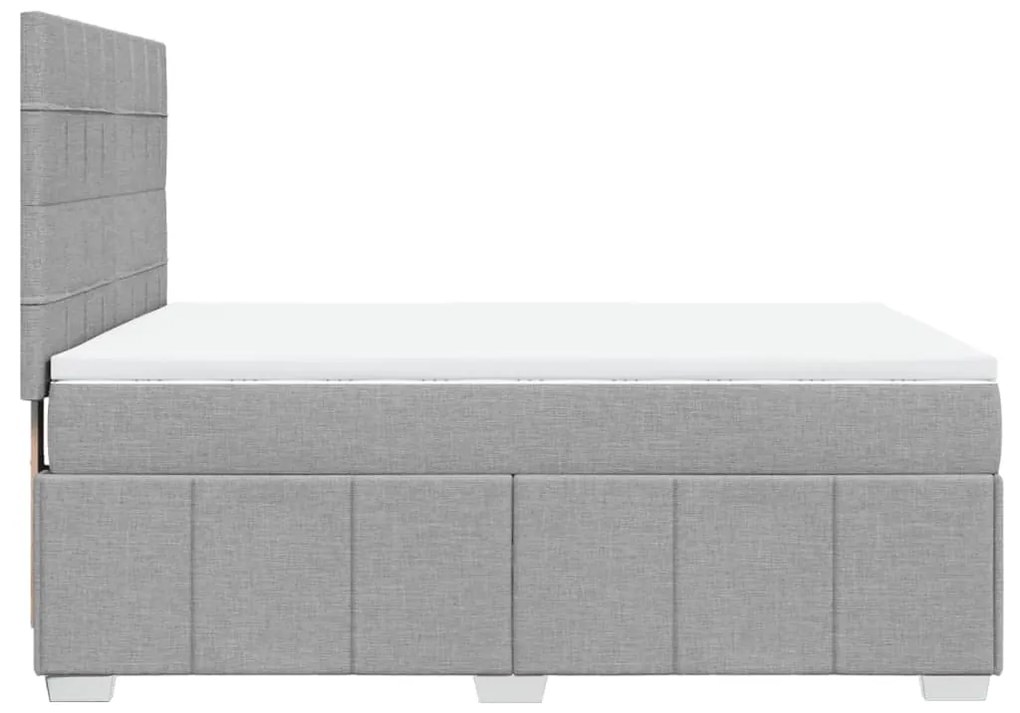Giroletto a molle con materasso grigio chiaro 140x200cm tessuto