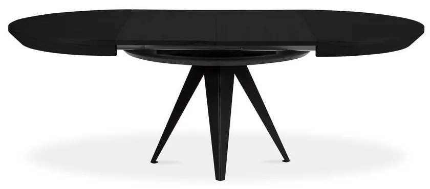 Tavolo da pranzo rotondo con piano nero allungabile con estensione ø 120 cm Magnus – Windsor & Co Sofas