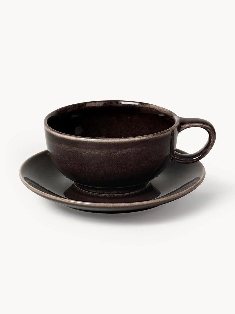 Tazza con piattino fatti a mano Nordic Coal