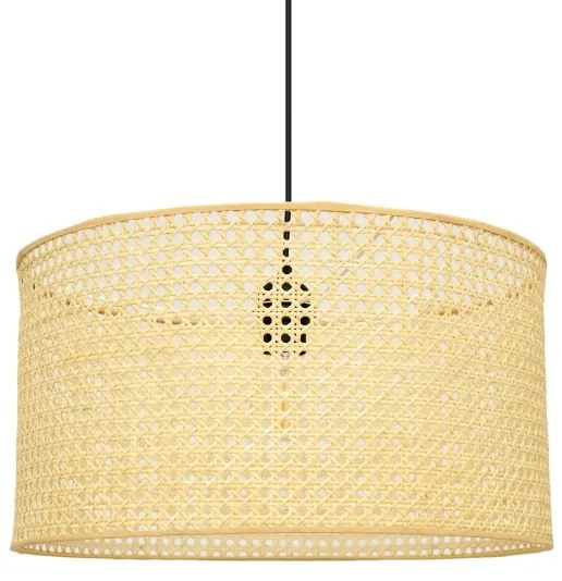 Lampadario a sospensione con filo ALBA 1xE27/15W/230V diametro 45 cm rattan/nero