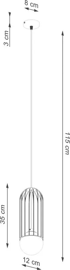 Lampadario bianco con paralume in vetro Belinda – Sollux