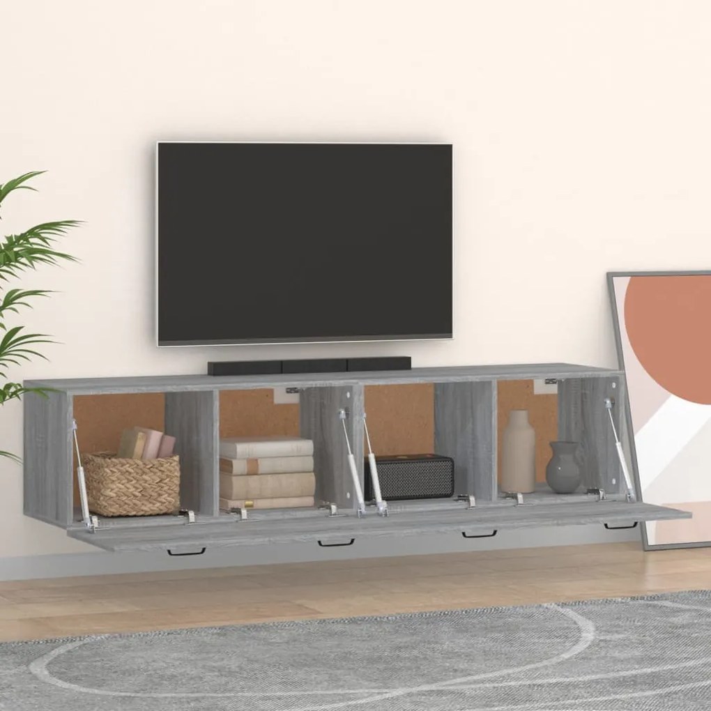 Mobili Parete 2 pz Grigio Sonoma 60x36,5x35cm Legno Multistrato