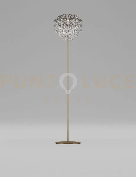 Giogali lampada da terra cristallo argento e bronzo opaco 1 luce at...