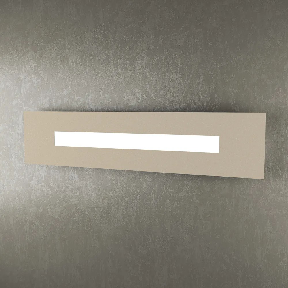 Applique Moderna Rettangolare Wally Metallo Sabbia 1 Luce 2G11 71Cm